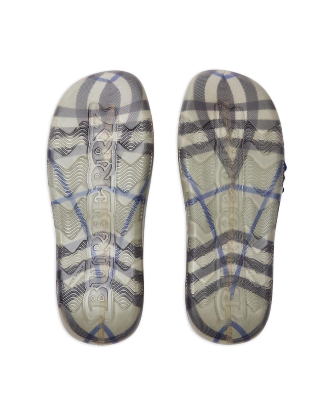 BURBERRY Серые шлепанцы, фото 3