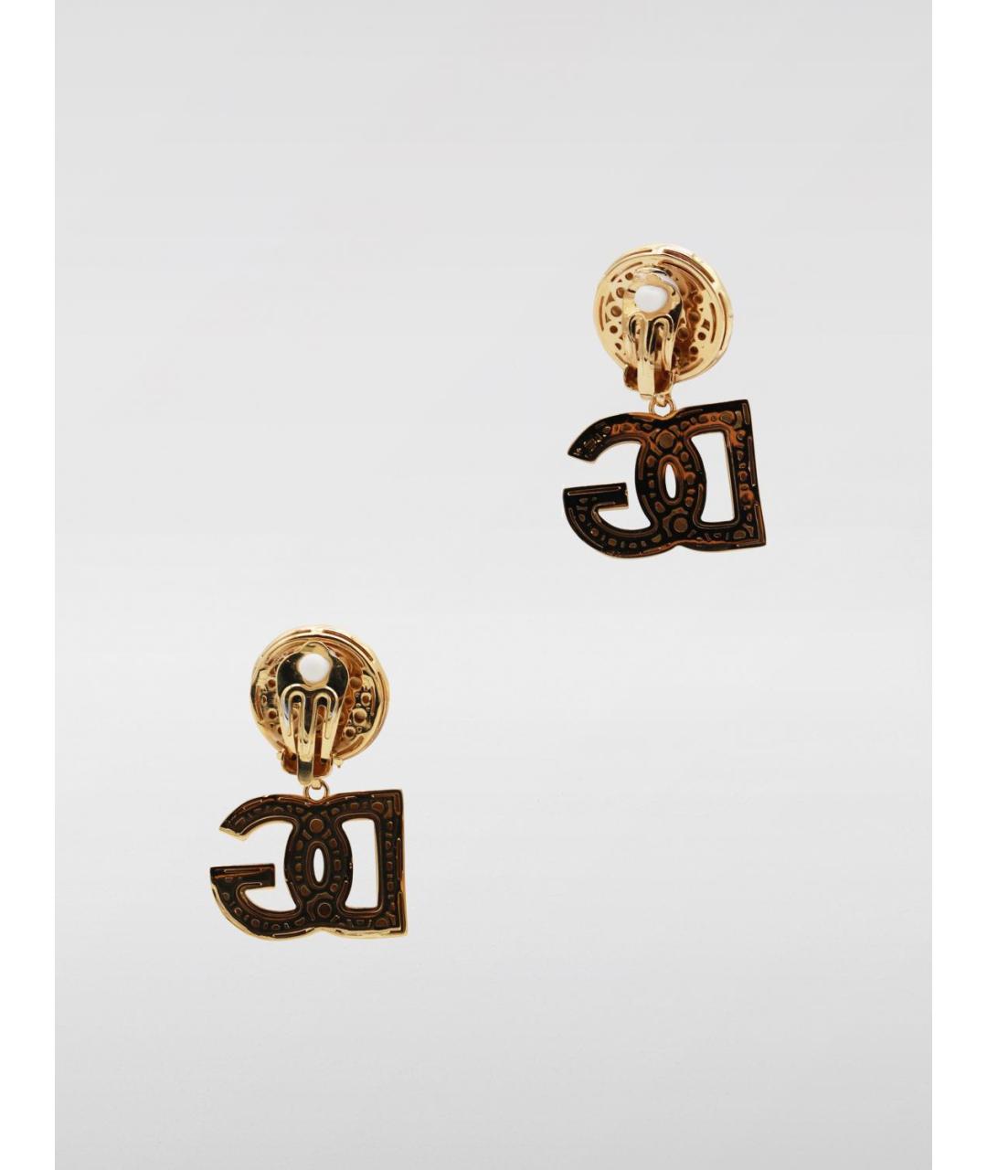 DOLCE&GABBANA Золотые металлические серьги, фото 2