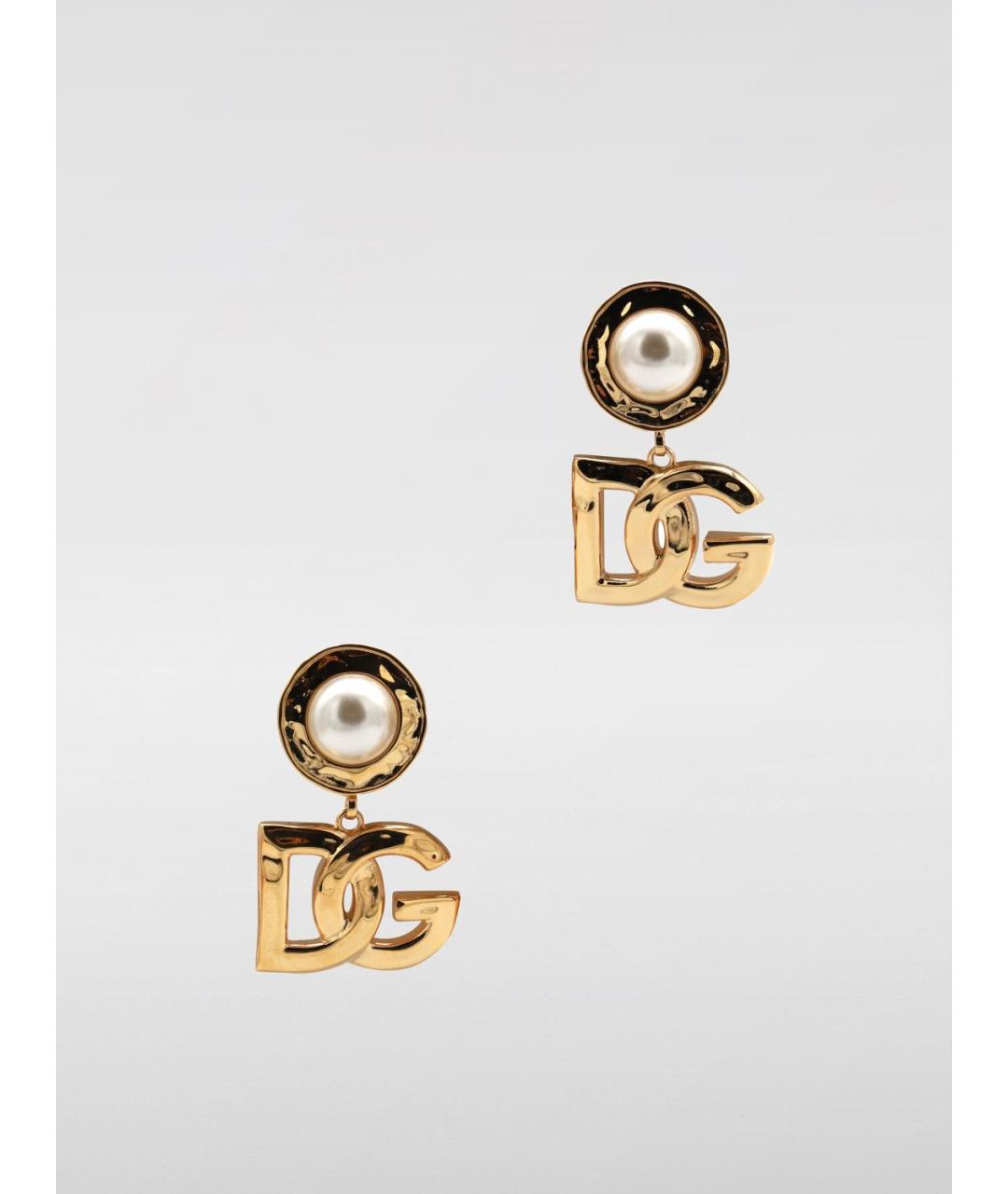 DOLCE&GABBANA Золотые металлические серьги, фото 3