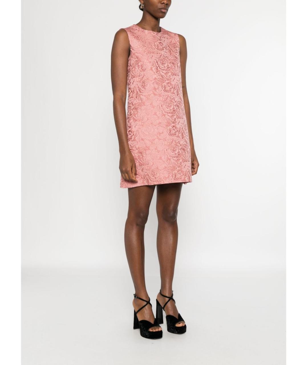 DOLCE&GABBANA Розовое хлопковое коктейльное платье, фото 2
