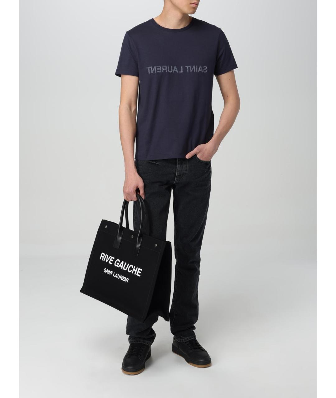 SAINT LAURENT Черная сумка тоут, фото 2