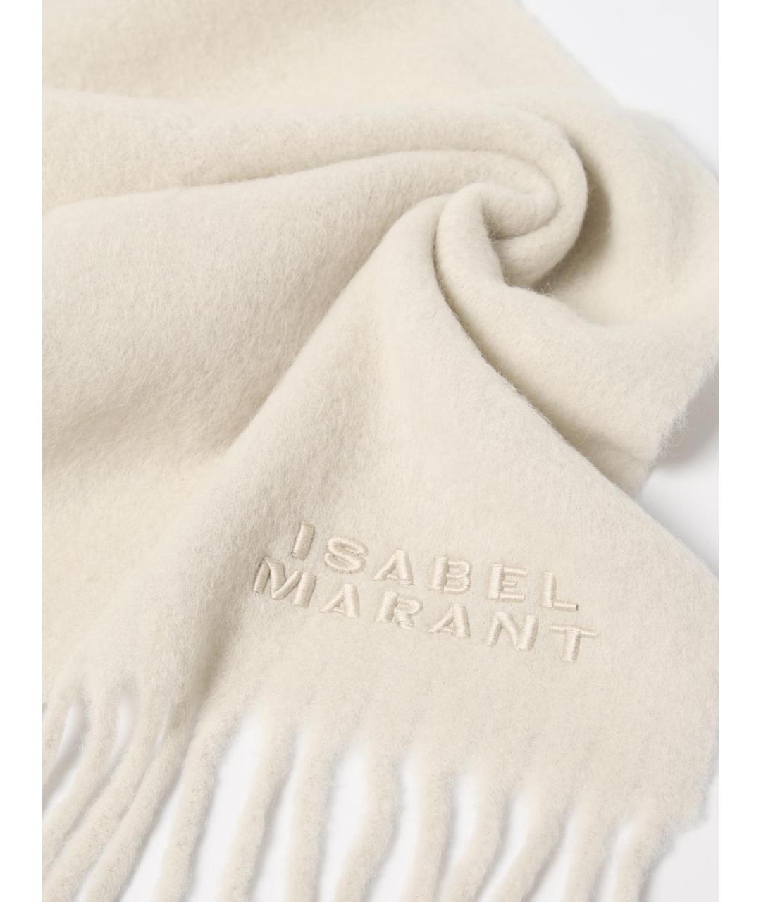 ISABEL MARANT Бежевый шерстяной шарф, фото 3