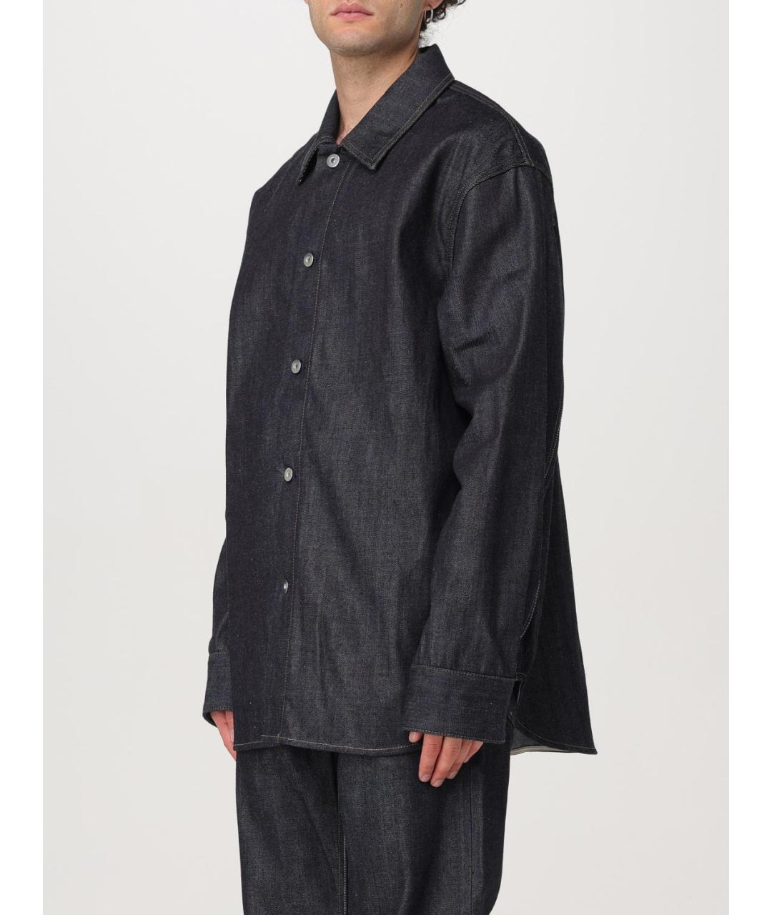JIL SANDER Синяя хлопковая кэжуал рубашка, фото 5