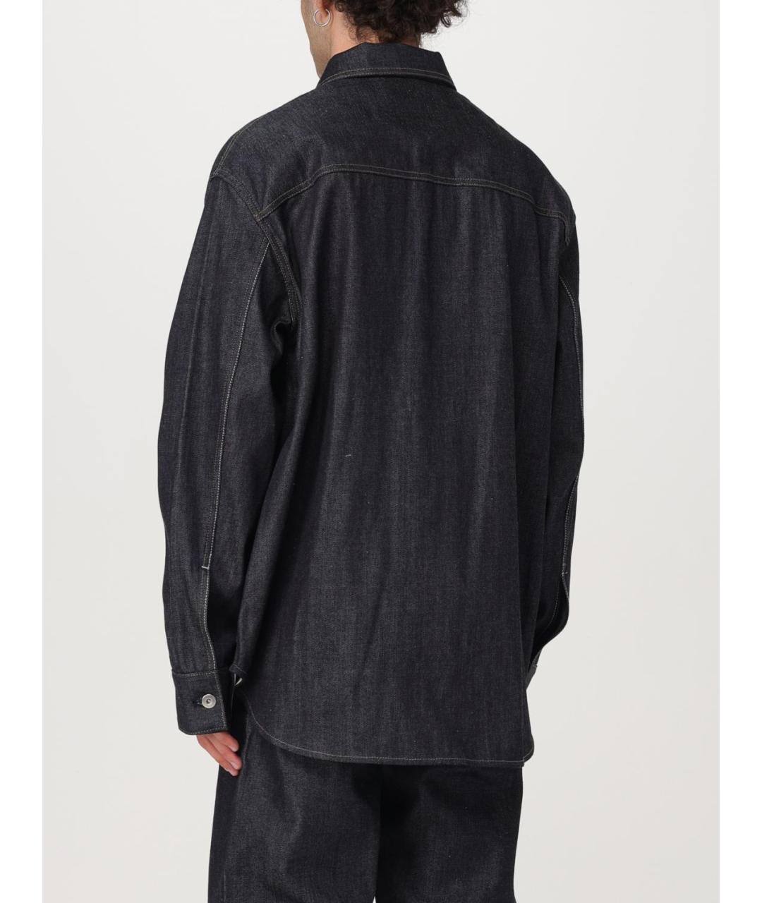 JIL SANDER Синяя хлопковая кэжуал рубашка, фото 4