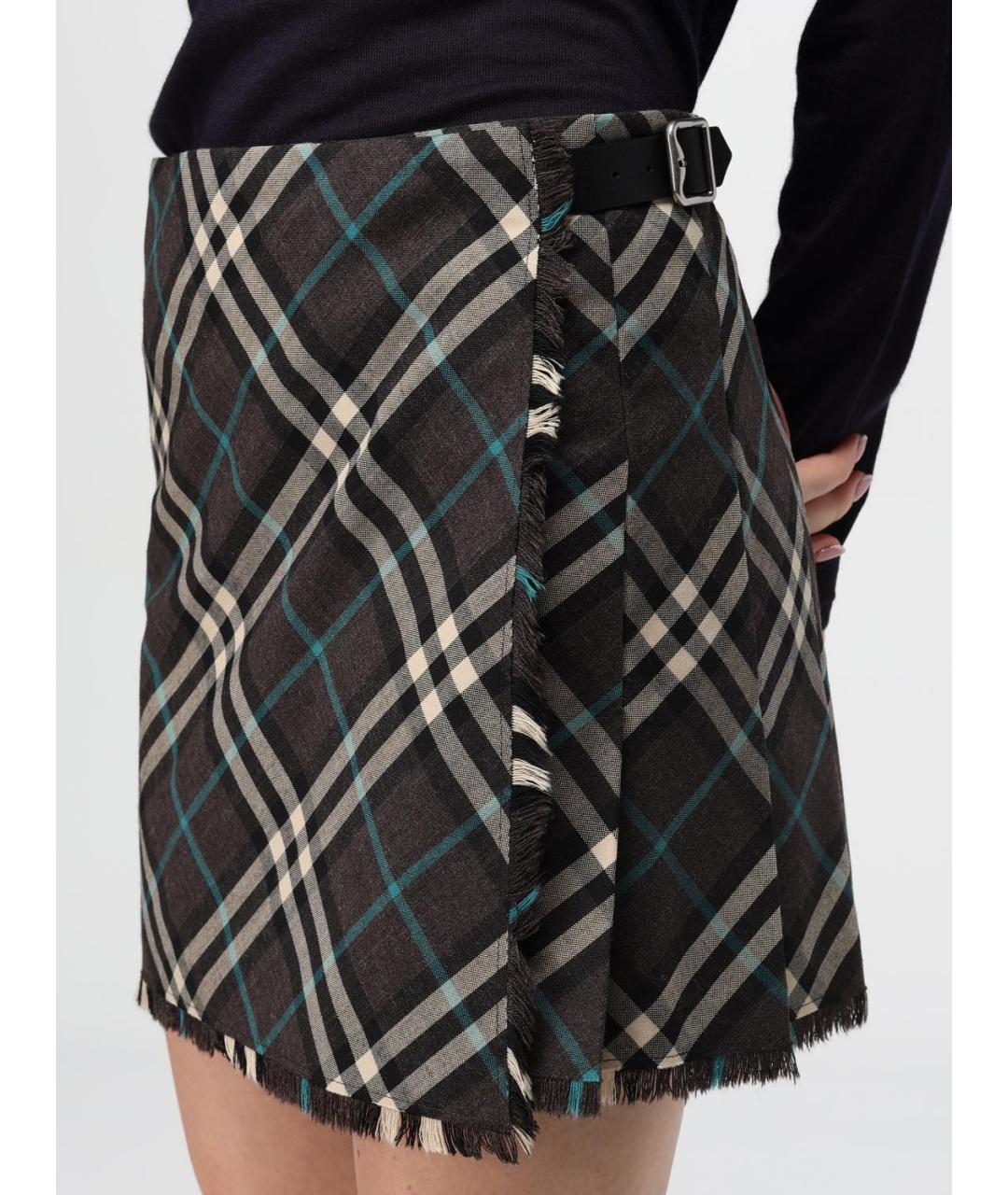 BURBERRY Мульти юбка мини, фото 6