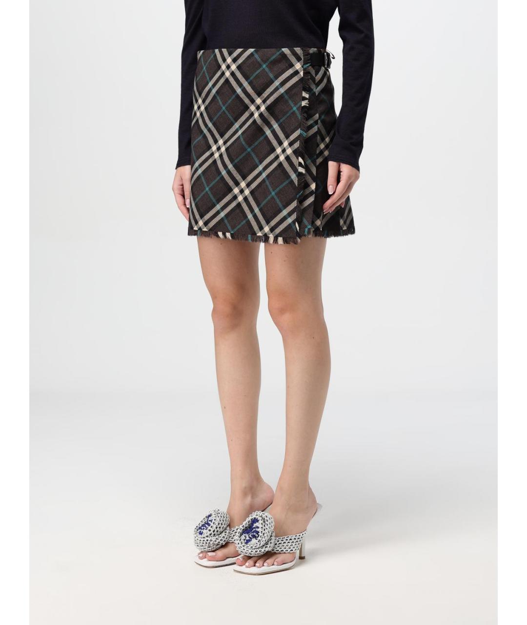 BURBERRY Мульти юбка мини, фото 5