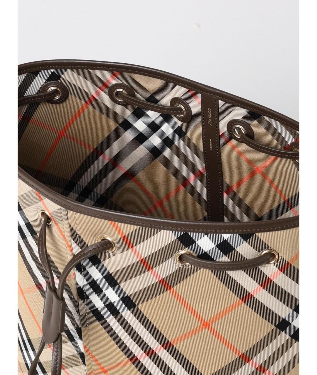 BURBERRY Бежевая тканевая сумка тоут, фото 5