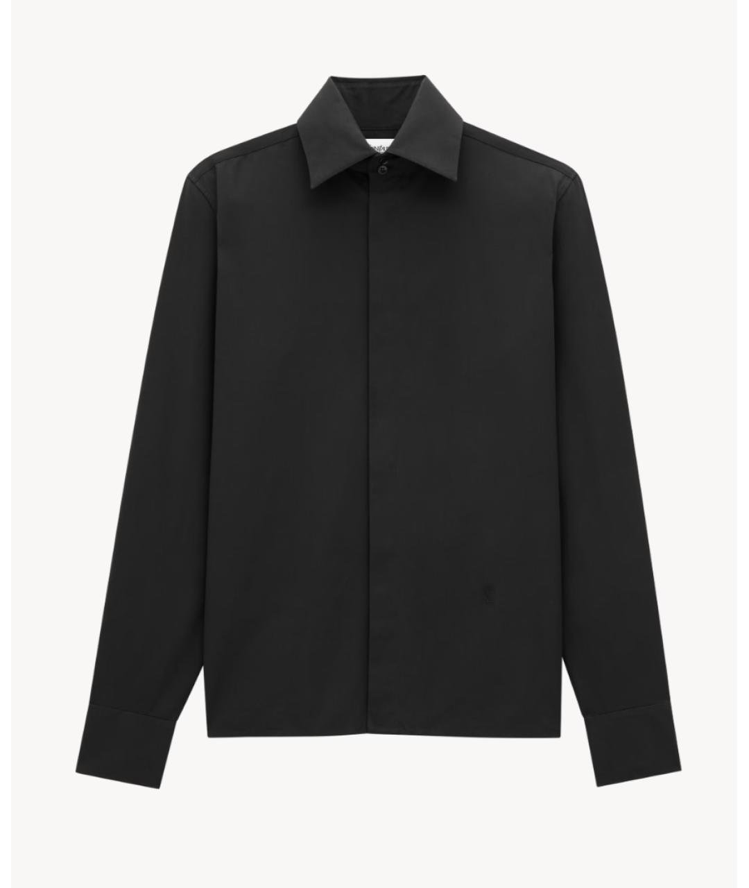SAINT LAURENT Черная хлопковая классическая рубашка, фото 7