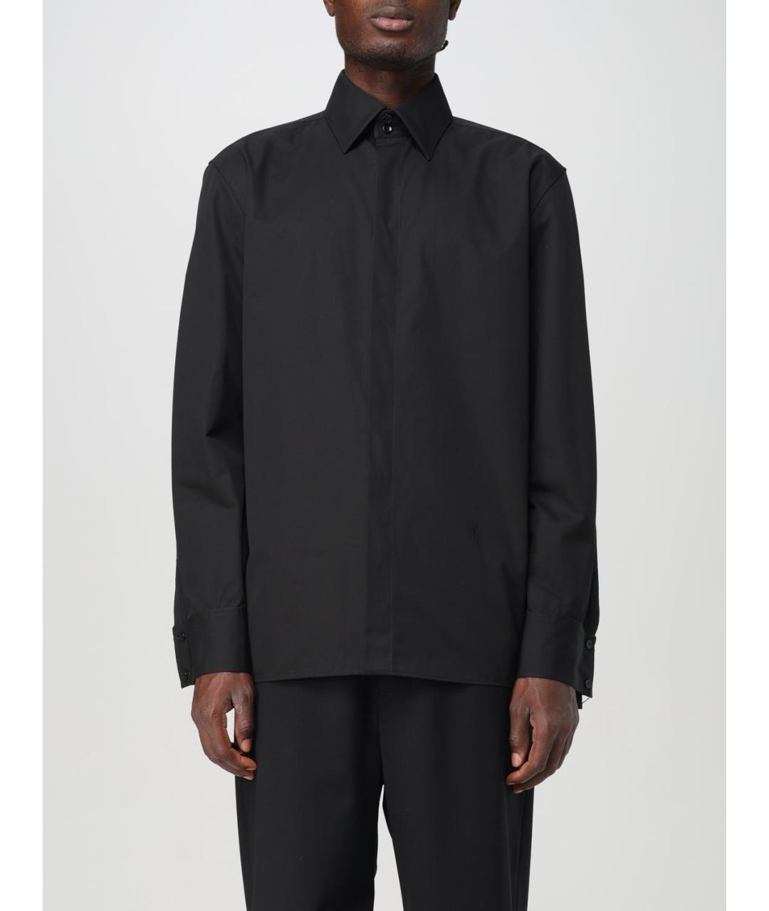 SAINT LAURENT Черная хлопковая классическая рубашка, фото 2