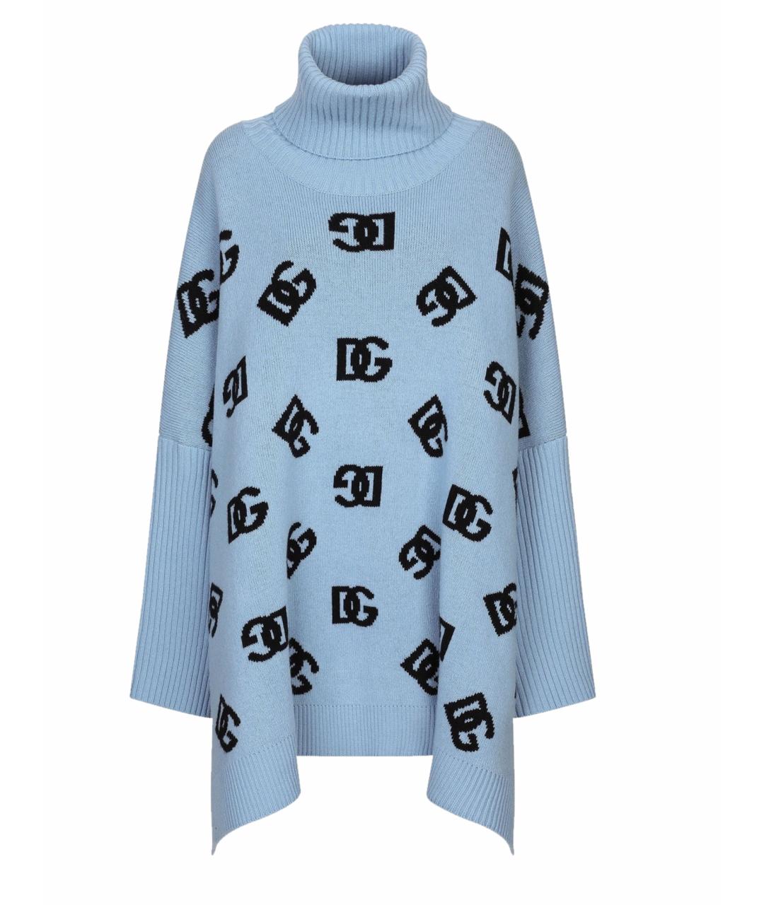 DOLCE&GABBANA Голубое шерстяное повседневное платье, фото 1