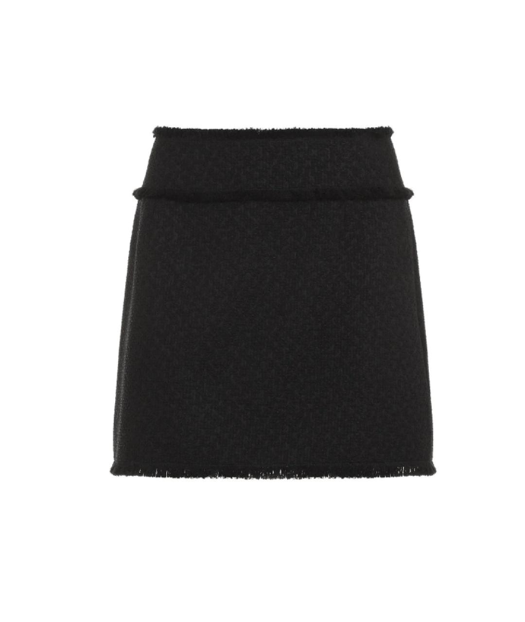 DOLCE&GABBANA Черная шерстяная юбка мини, фото 1