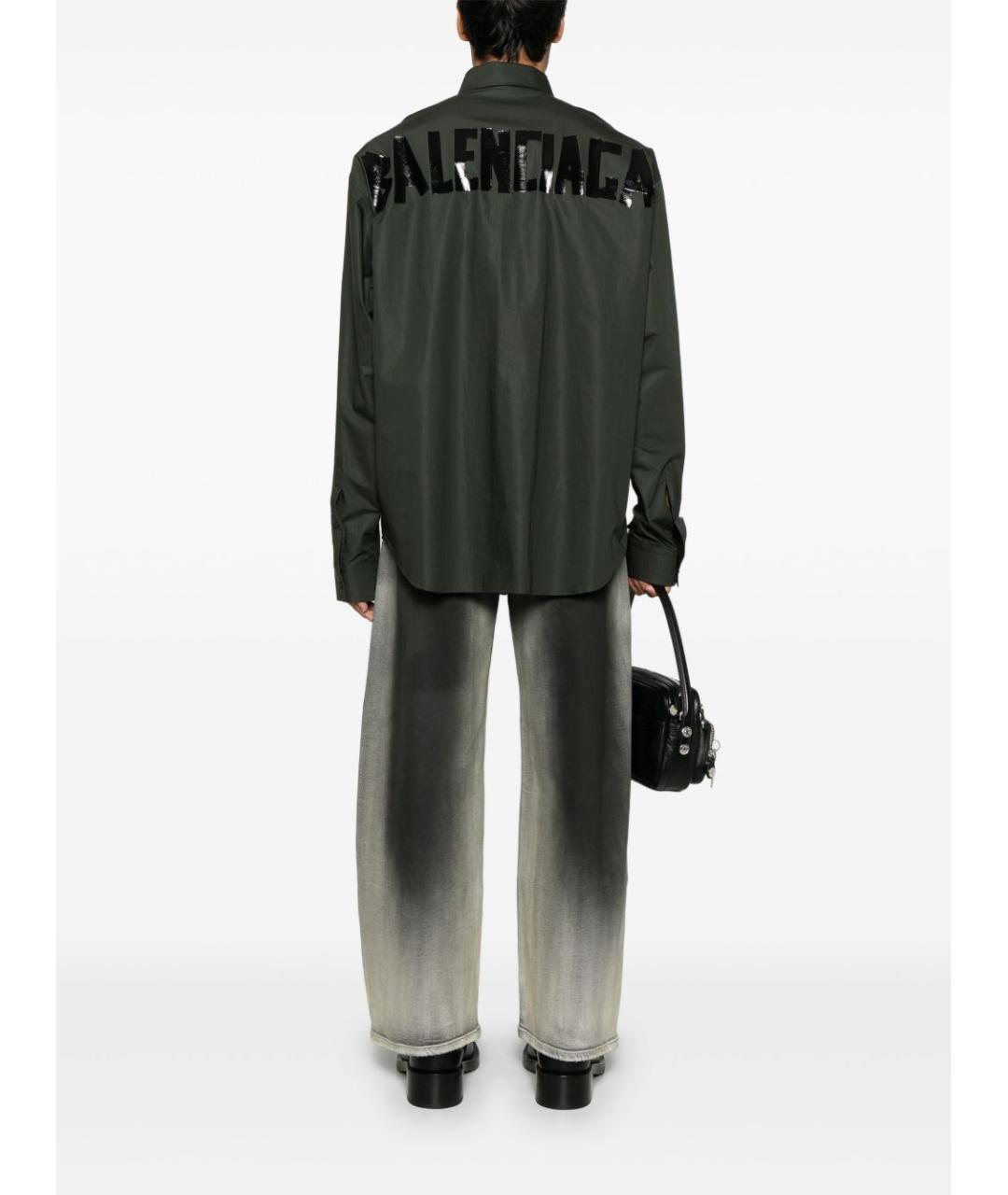BALENCIAGA Зеленая хлопковая кэжуал рубашка, фото 5