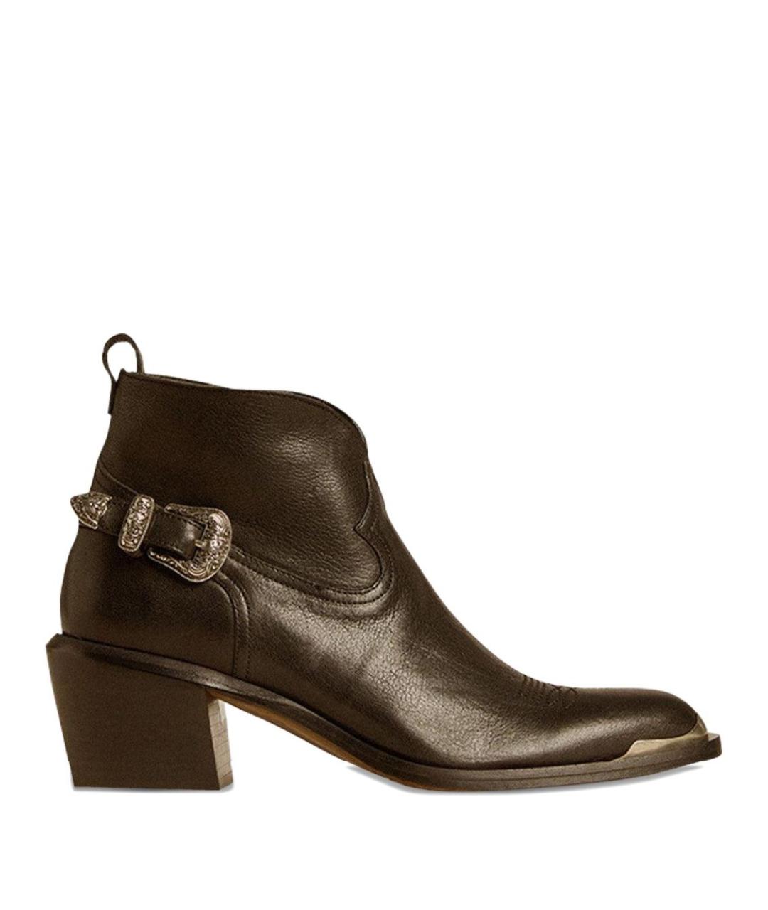 GOLDEN GOOSE DELUXE BRAND Коричневые кожаные полусапоги, фото 1