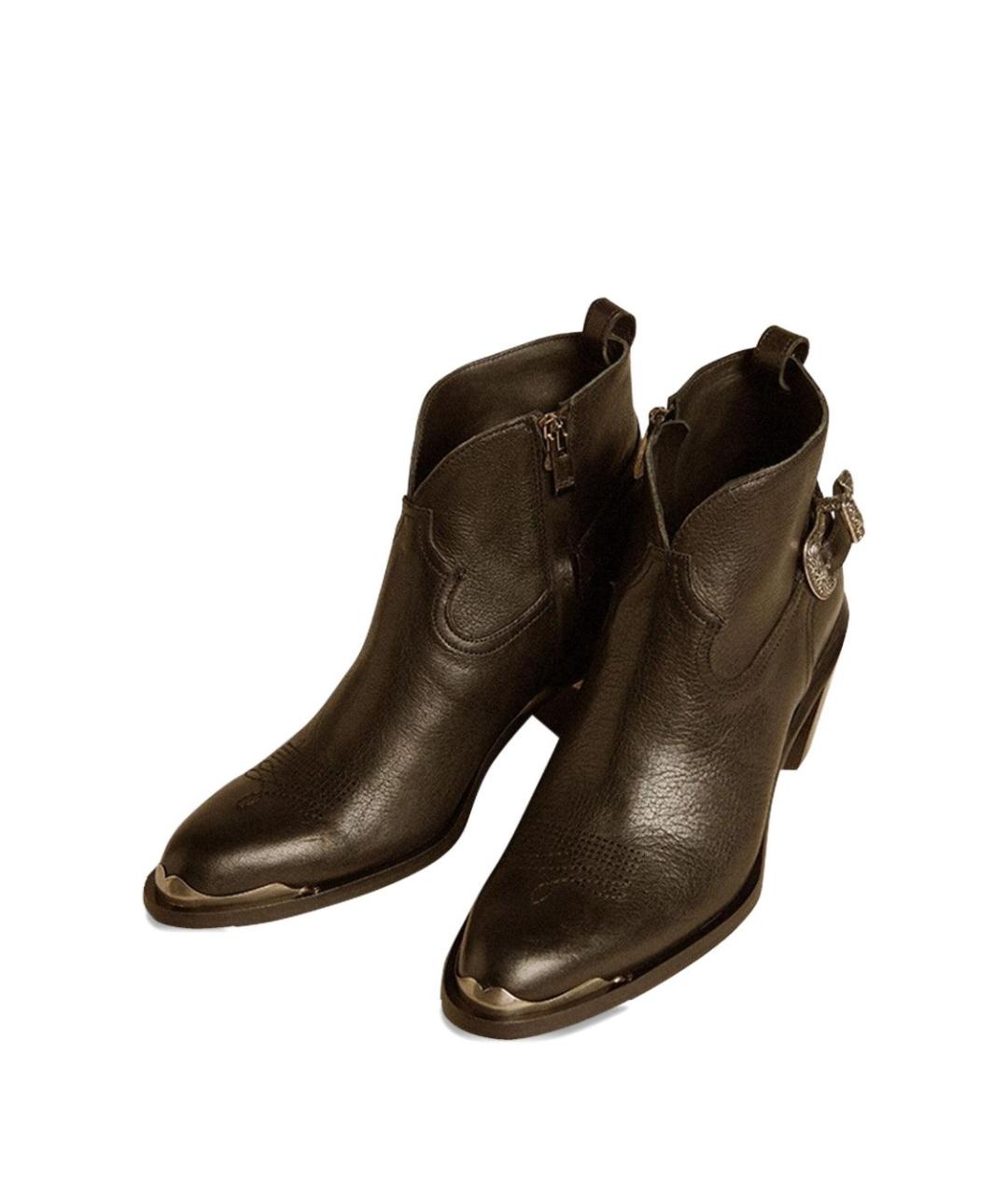 GOLDEN GOOSE DELUXE BRAND Коричневые кожаные полусапоги, фото 3
