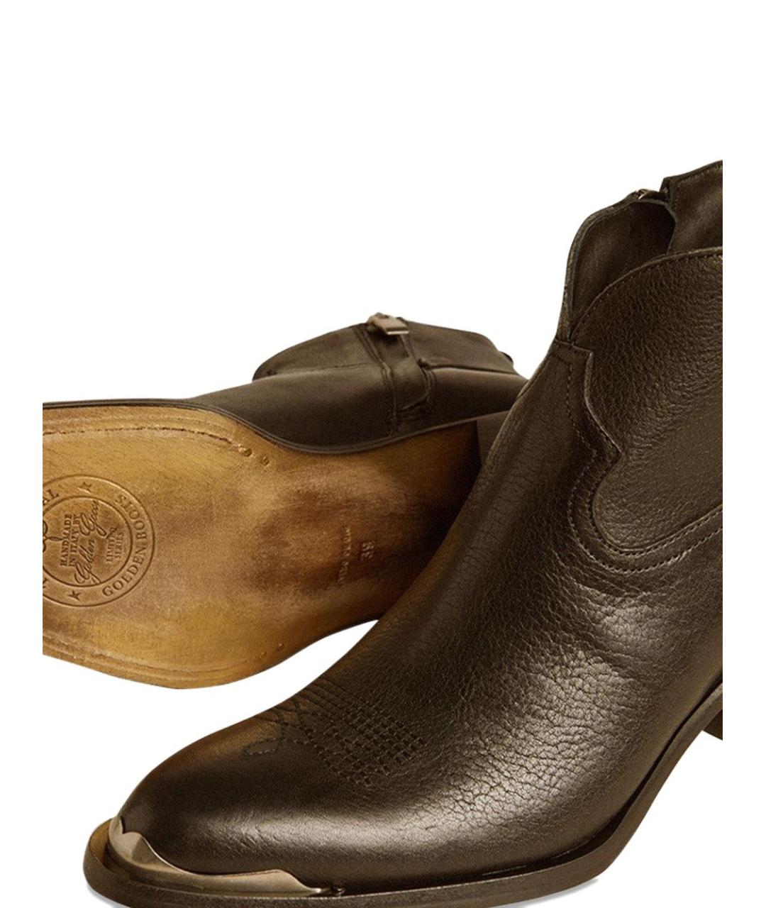 GOLDEN GOOSE DELUXE BRAND Коричневые кожаные полусапоги, фото 4