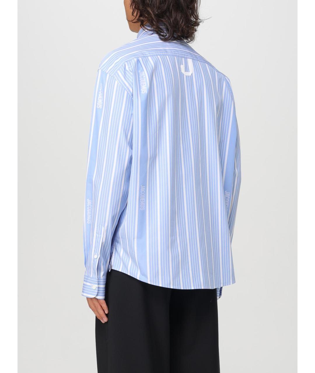JACQUEMUS Голубая хлопковая кэжуал рубашка, фото 4