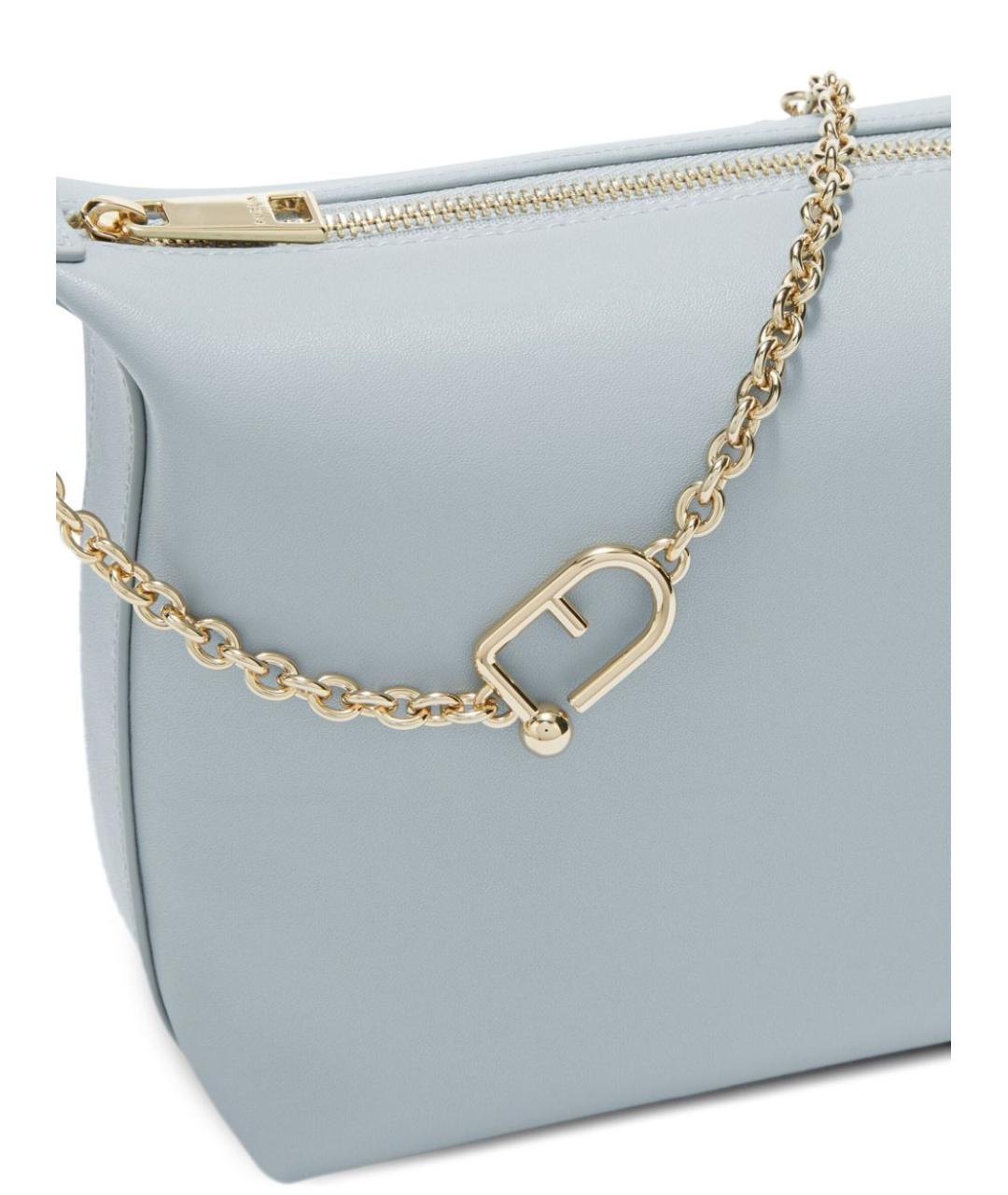 FURLA Голубая кожаная сумка через плечо, фото 4