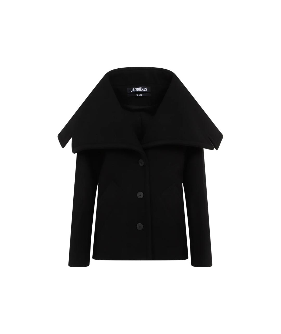 JACQUEMUS Черное шерстяное пальто, фото 1
