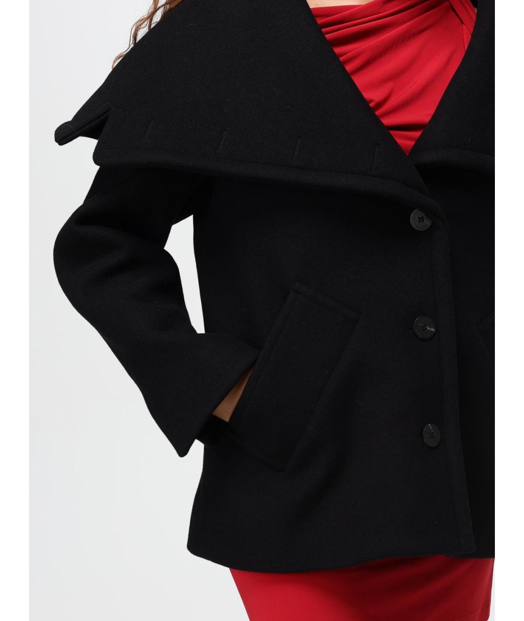 JACQUEMUS Черное шерстяное пальто, фото 6