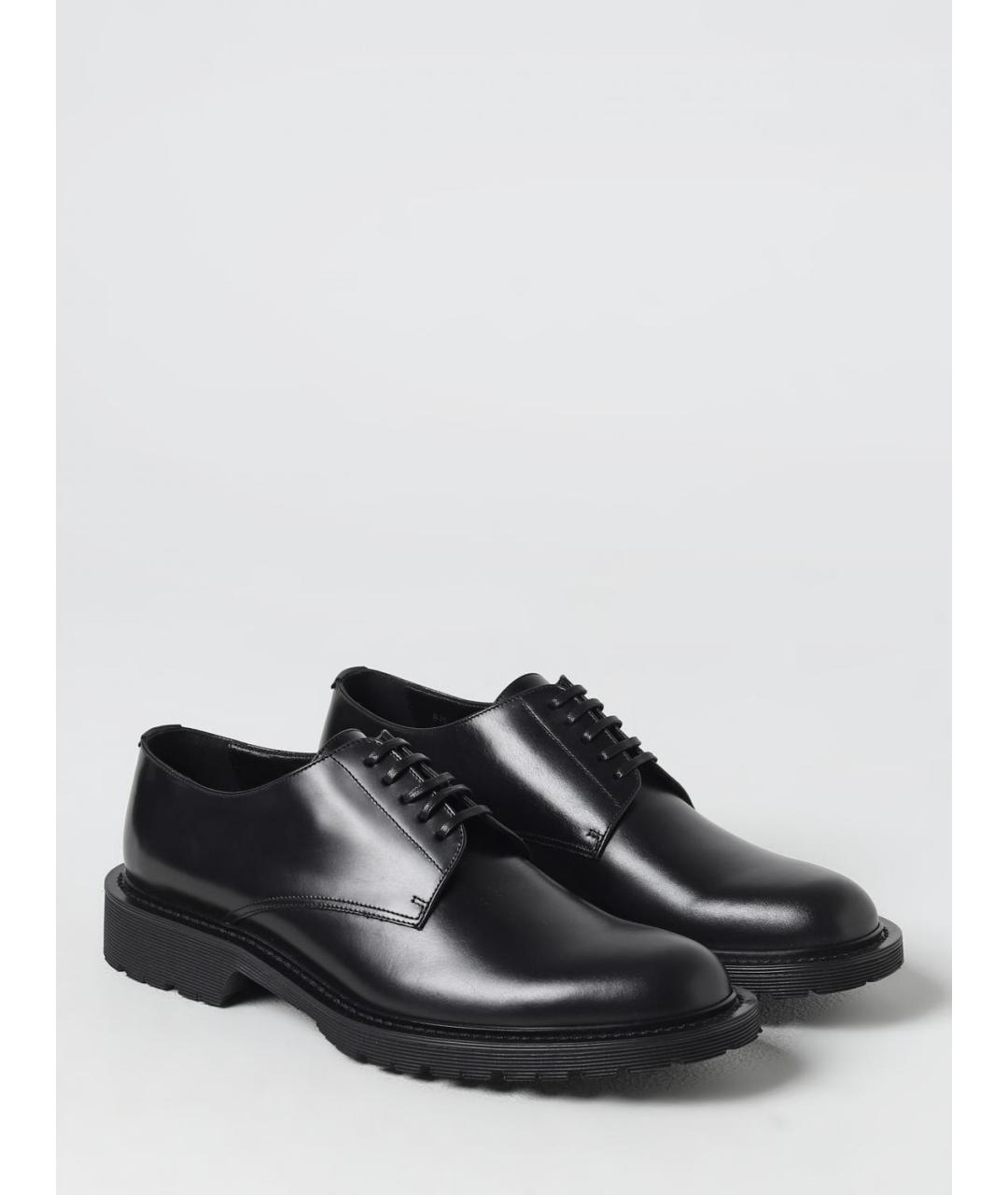 SAINT LAURENT Черные кожаные туфли, фото 2