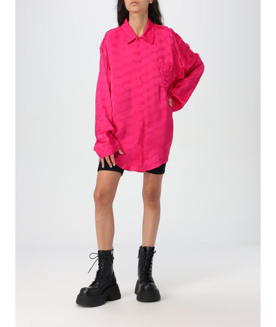 BALENCIAGA Розовая вискозная рубашка, фото 3