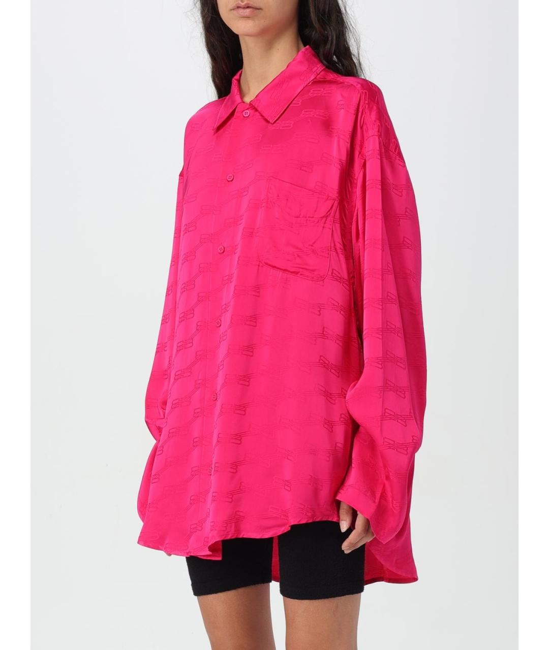 BALENCIAGA Розовая вискозная рубашка, фото 5