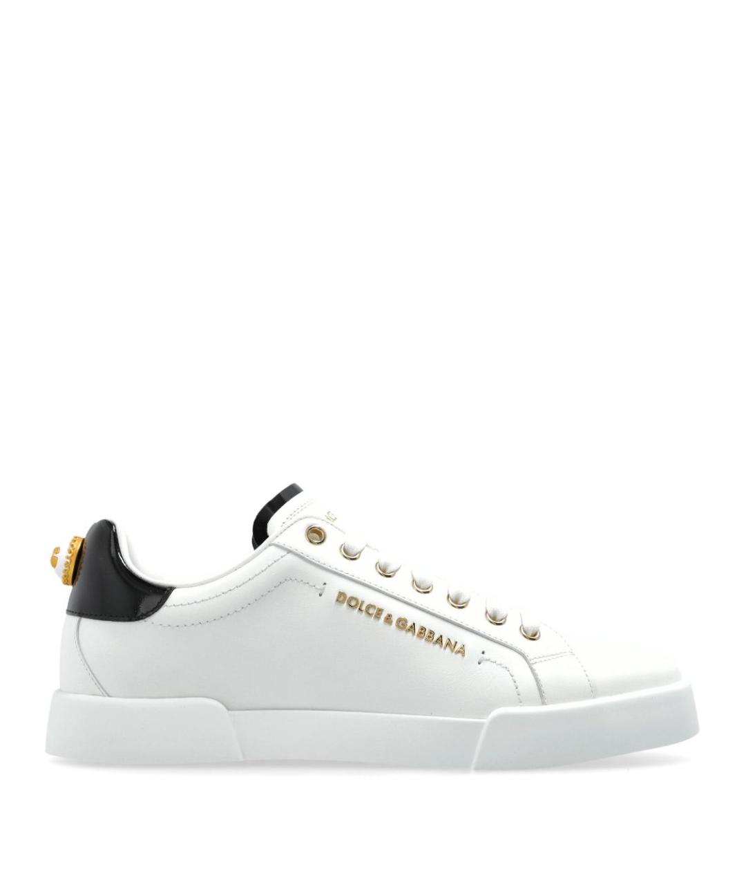 DOLCE&GABBANA Белые кожаные кеды, фото 1