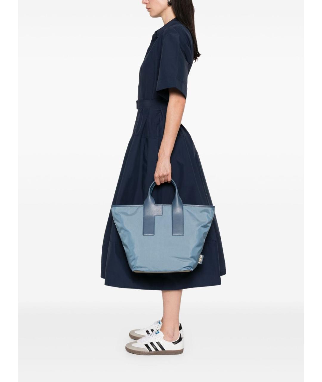 FURLA Голубая сумка тоут, фото 4