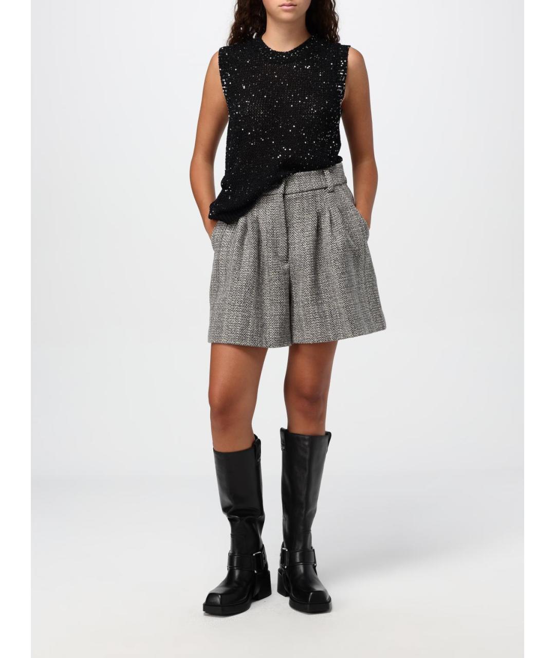 GOLDEN GOOSE DELUXE BRAND Серые шерстяные шорты, фото 3