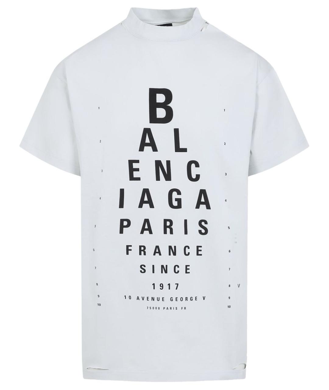 BALENCIAGA Белая хлопковая футболка, фото 1