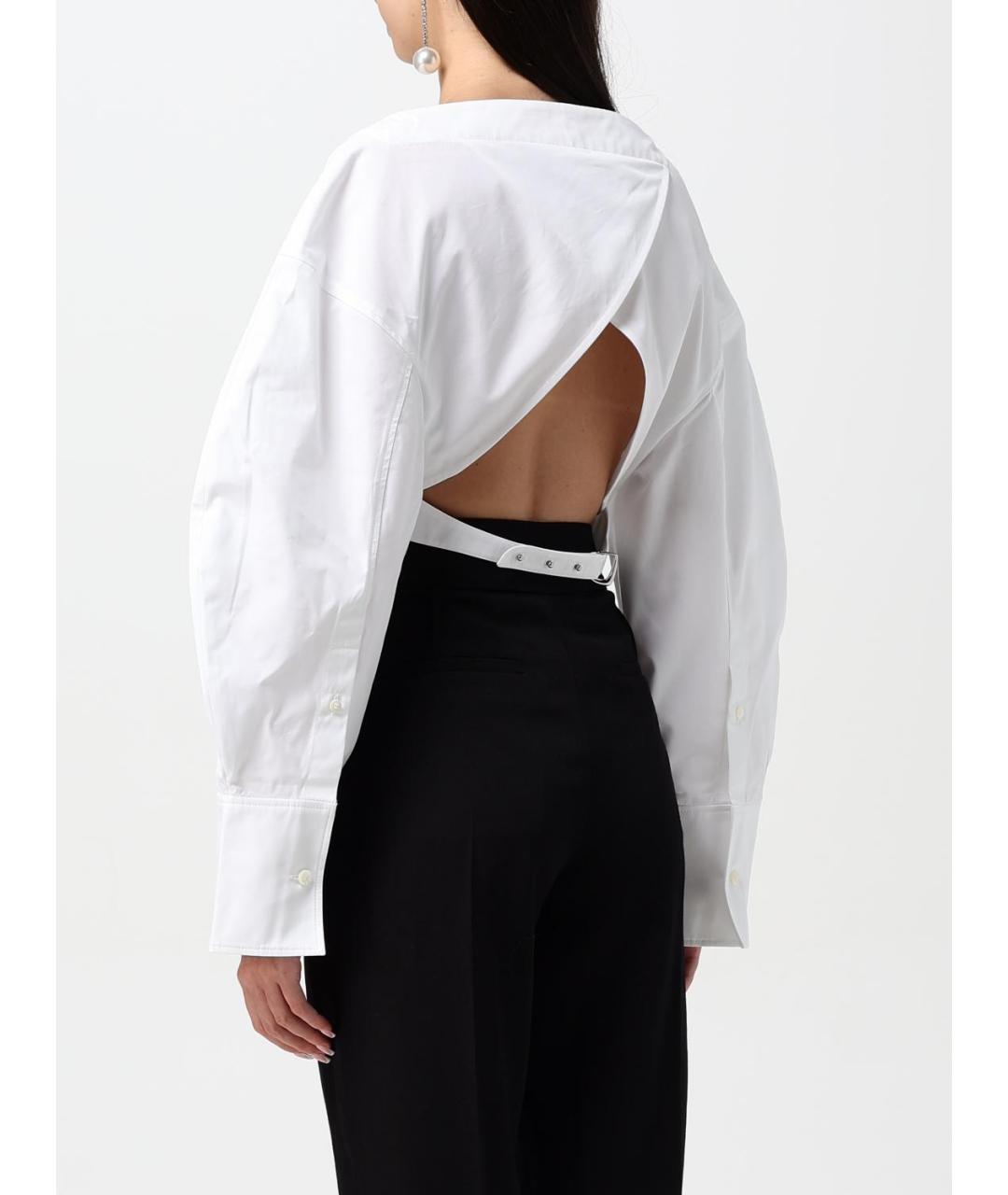 JACQUEMUS Белая хлопковая рубашка, фото 4