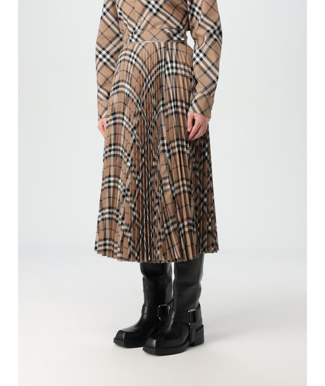 BURBERRY Коричневая юбка миди, фото 5