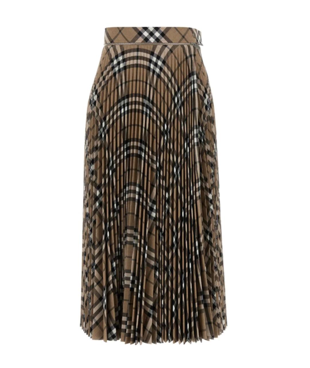 BURBERRY Коричневая юбка миди, фото 1