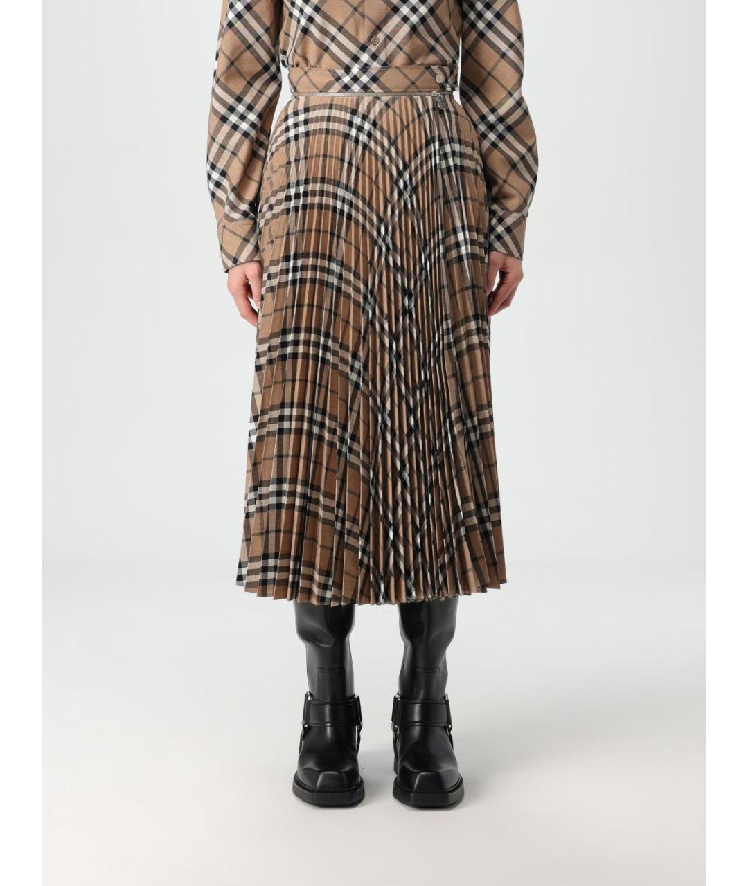 BURBERRY Коричневая юбка миди, фото 2