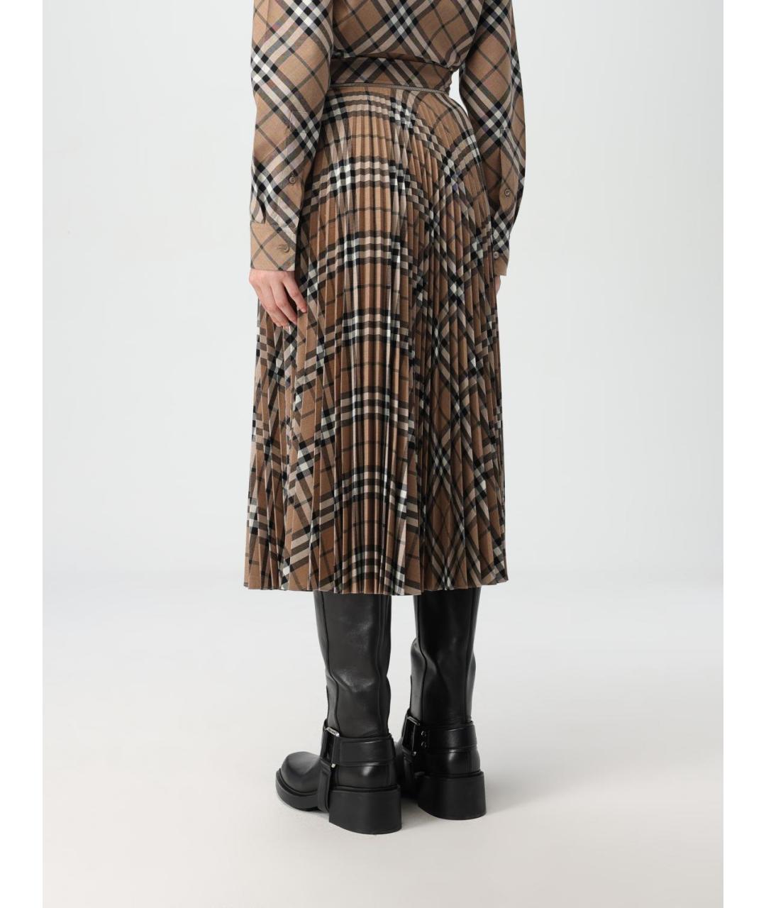 BURBERRY Коричневая юбка миди, фото 4