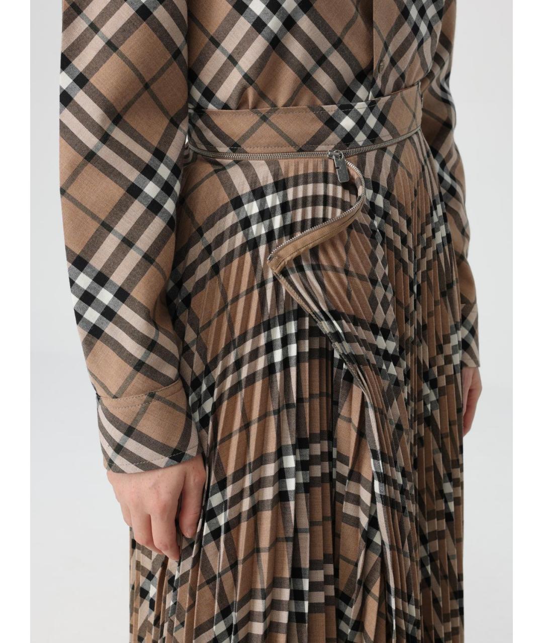 BURBERRY Коричневая юбка миди, фото 6