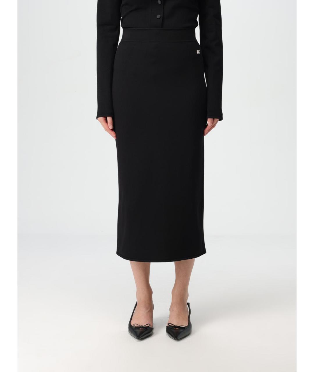 DOLCE&GABBANA Черная юбка миди, фото 2