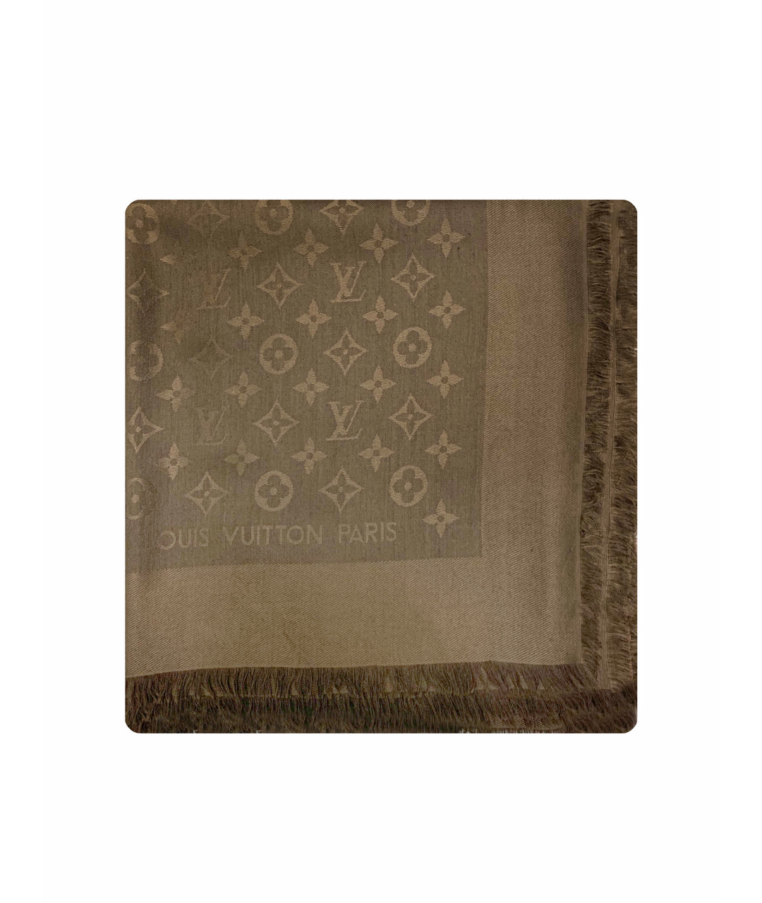 LOUIS VUITTON PRE-OWNED Коричневый шерстяной шарф, фото 1