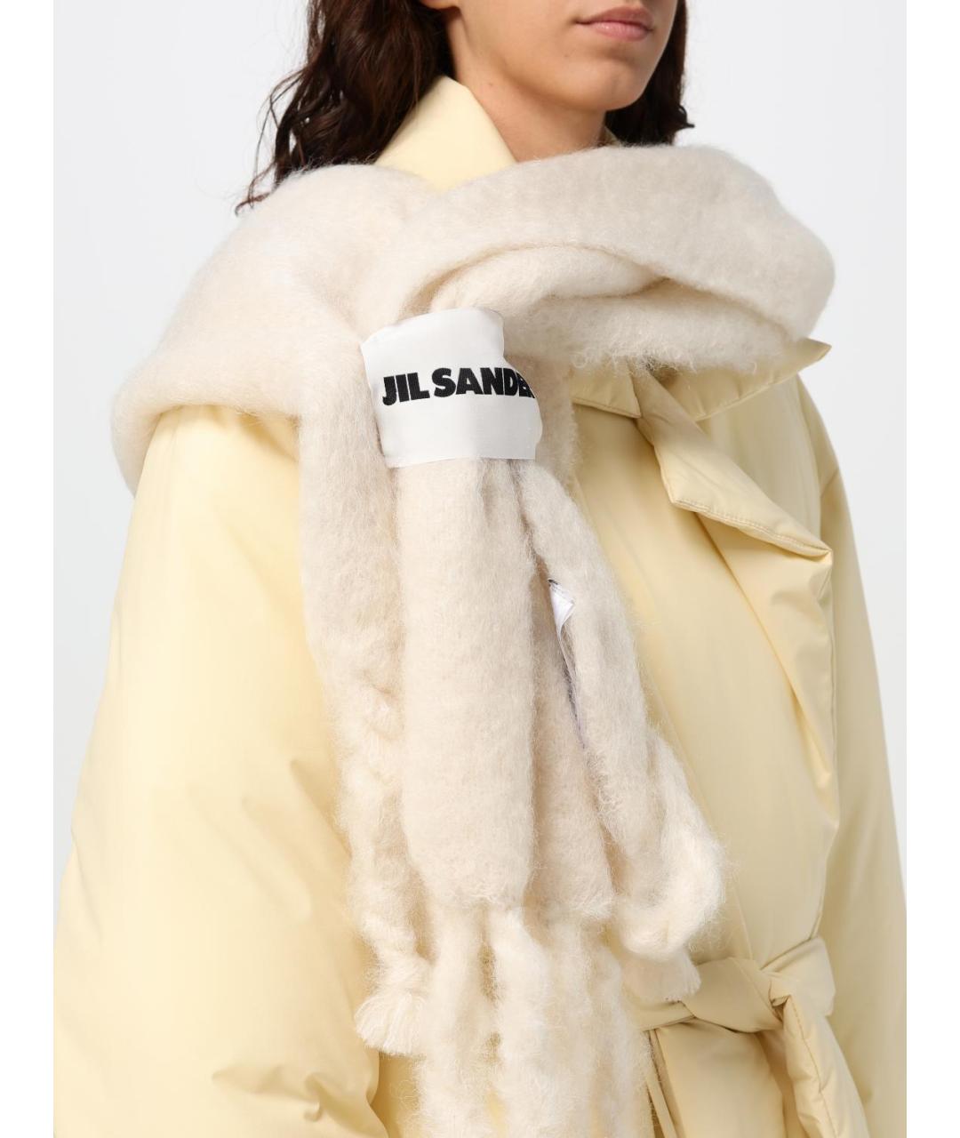 JIL SANDER Бежевый шарф, фото 4