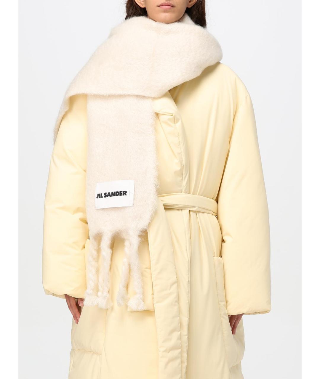JIL SANDER Бежевый шарф, фото 2