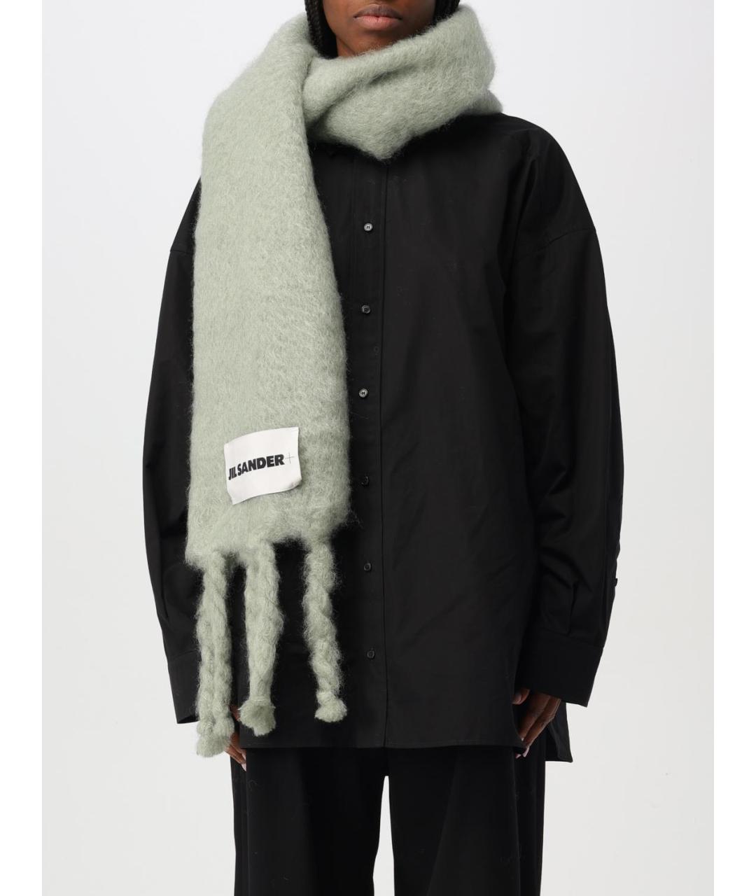 JIL SANDER Зеленый шарф, фото 2