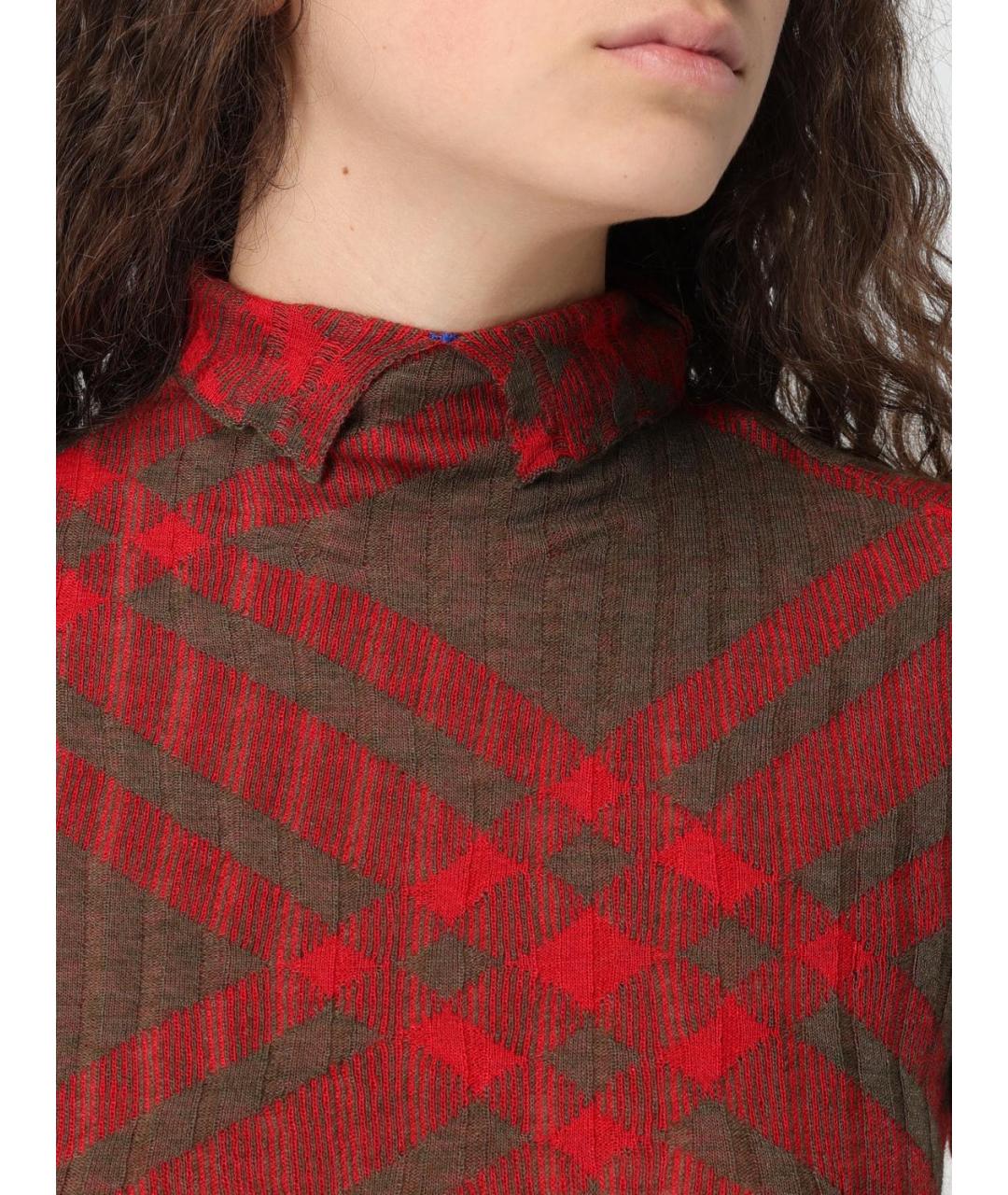 BURBERRY Красное повседневное платье, фото 5