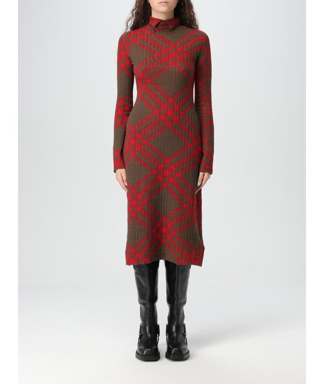 BURBERRY Красное повседневное платье, фото 2