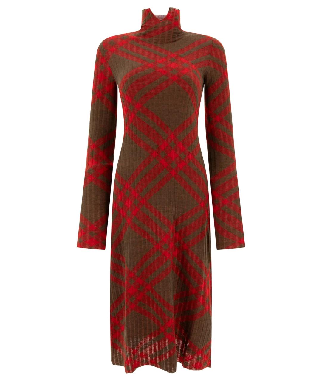 BURBERRY Красное повседневное платье, фото 1
