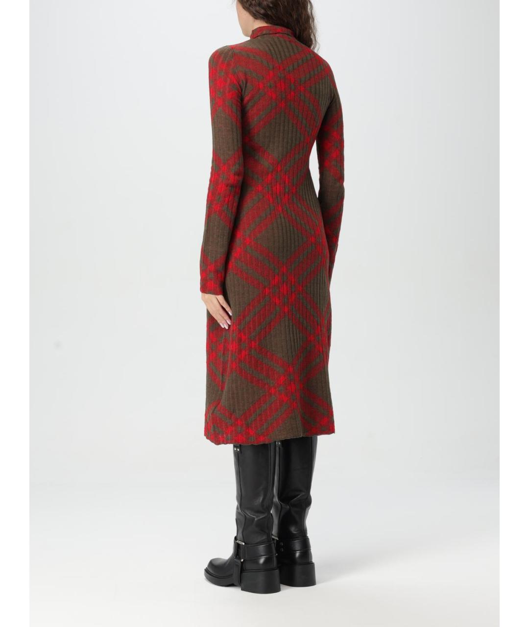 BURBERRY Красное повседневное платье, фото 3