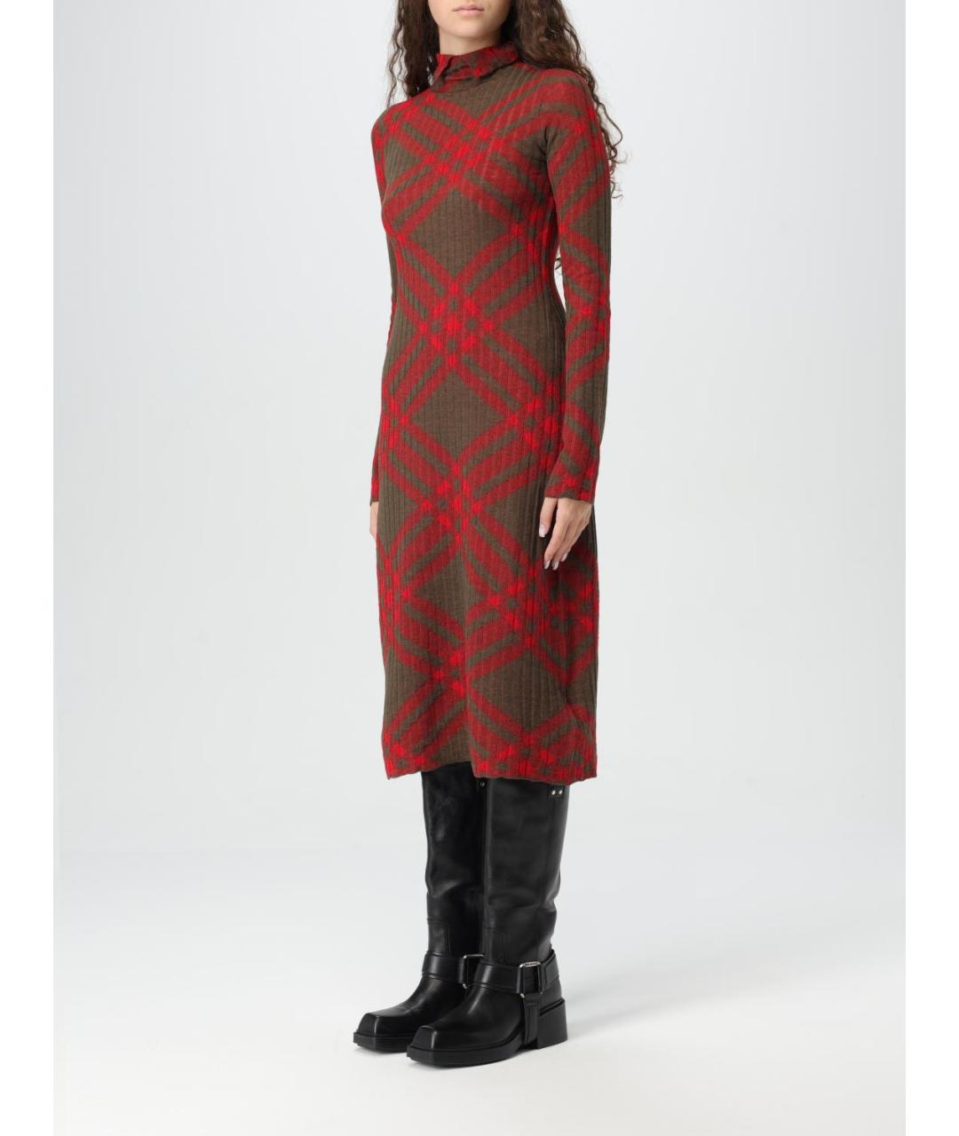 BURBERRY Красное повседневное платье, фото 4