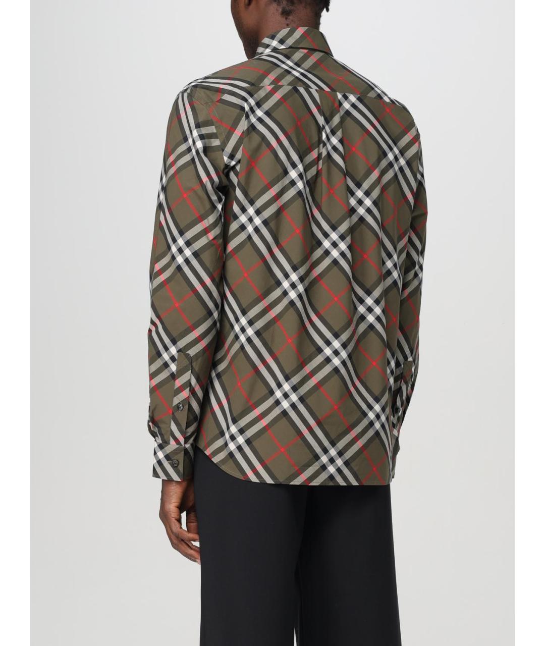 BURBERRY Хаки хлопковая кэжуал рубашка, фото 4