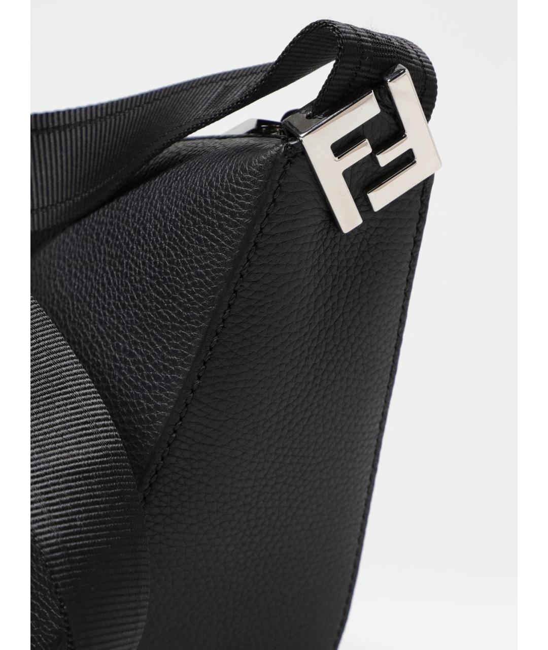 FENDI Черная кожаная сумка на плечо, фото 4