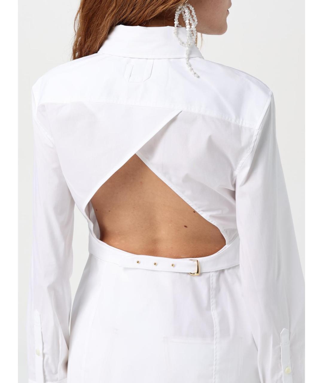 JACQUEMUS Белая хлопко-эластановая рубашка, фото 6