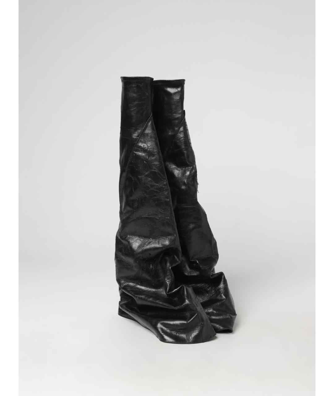 RICK OWENS DRKSHDW Черные кожаные сапоги, фото 2